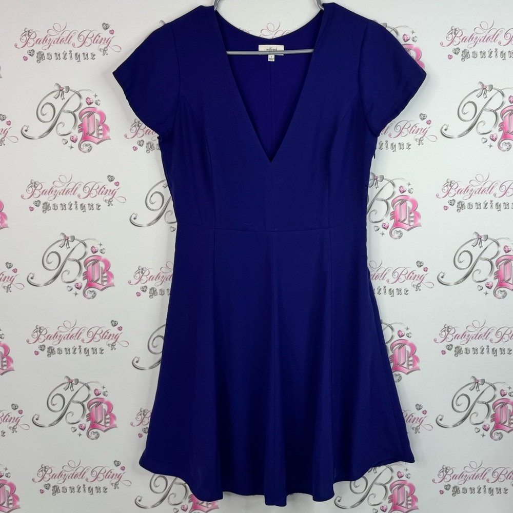 Wilfred dress ruffle hem deep Royal Blue Mini Dress zip up side